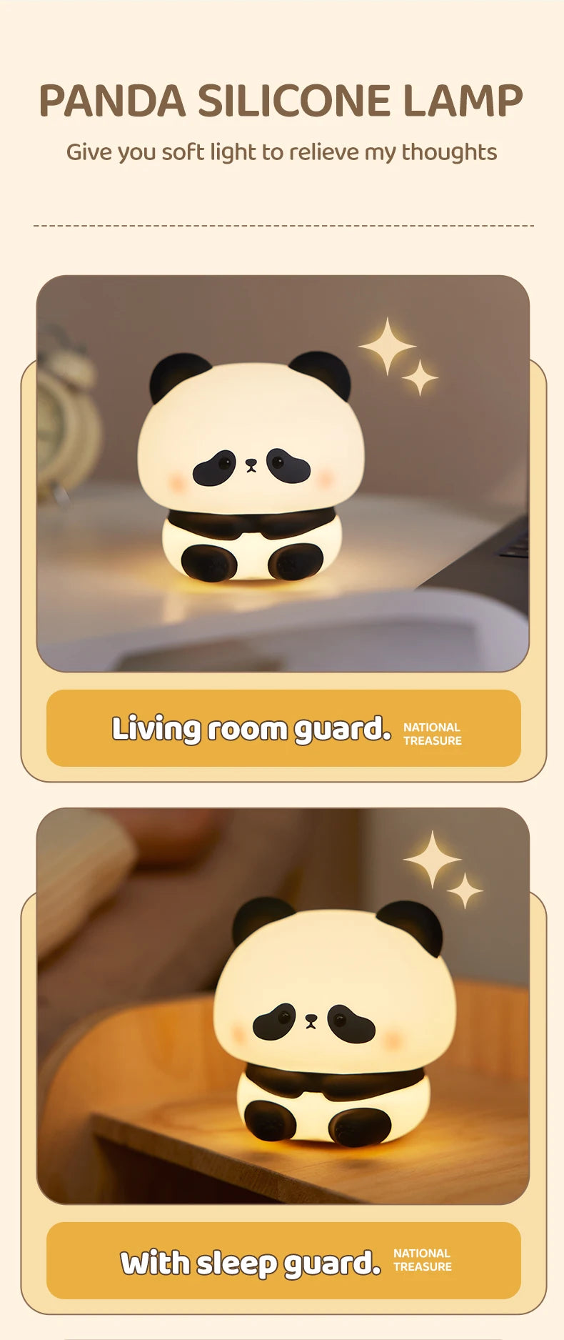 Panda LED Night Light Cute Silicone