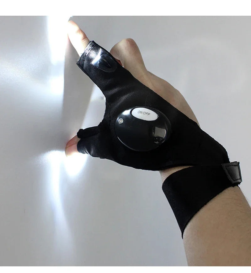 Fingerless Gloves LED Flashlight