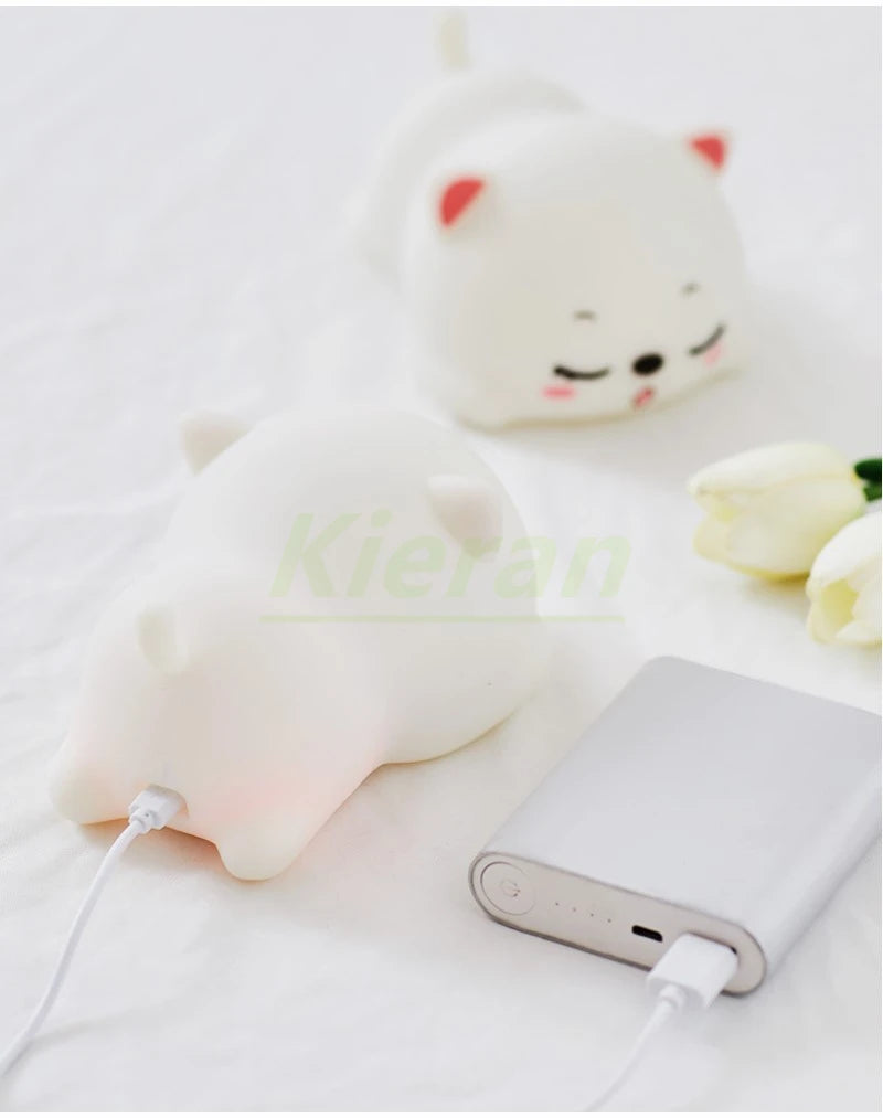 Lovely Cat USB Rechargeable Silicone LED