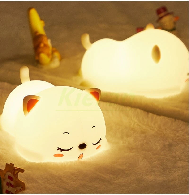 Lovely Cat USB Rechargeable Silicone LED