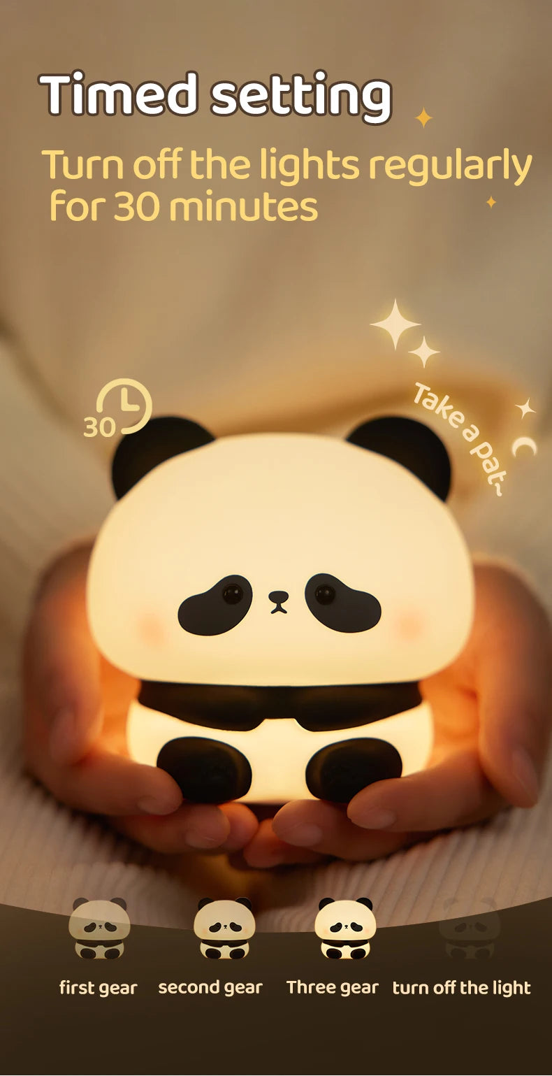 Panda LED Night Light Cute Silicone