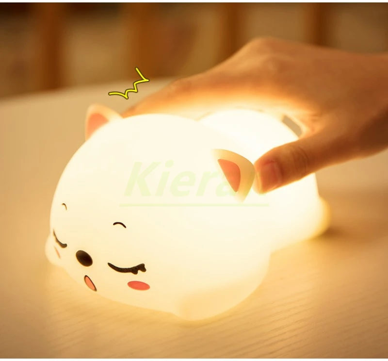 Lovely Cat USB Rechargeable Silicone LED