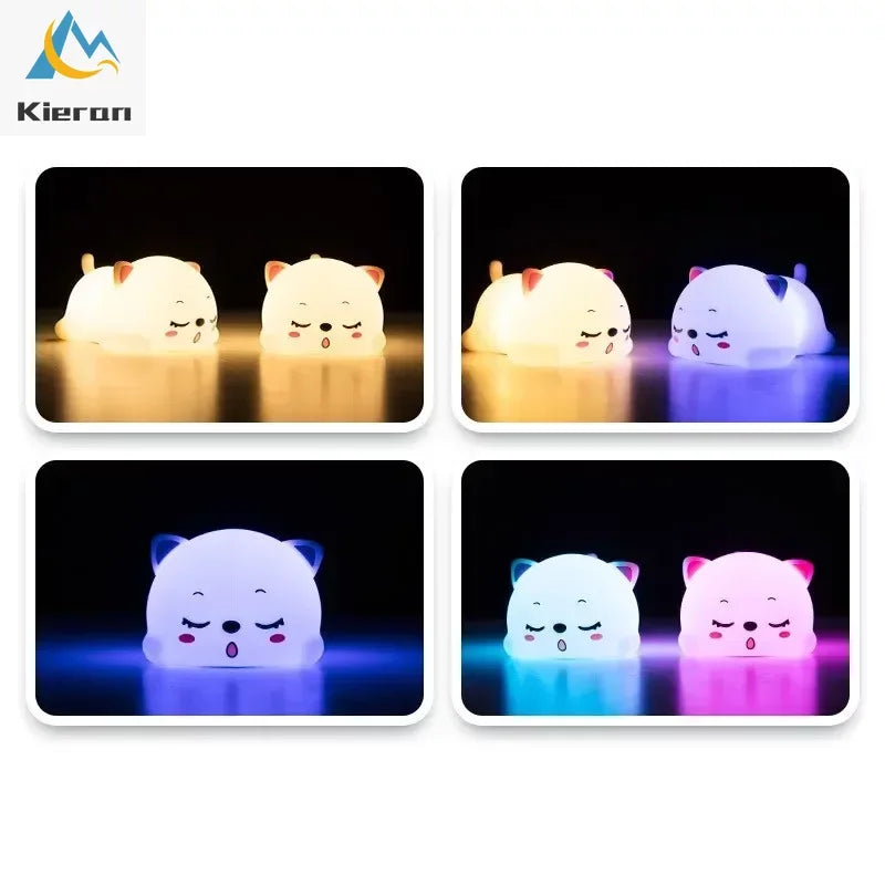 Lovely Cat USB Rechargeable Silicone LED