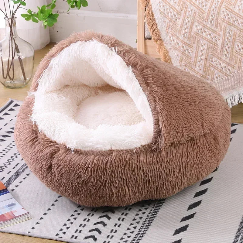 Winter Dog Plush Round Bed Pet Mattress Warm Soft Comfortable