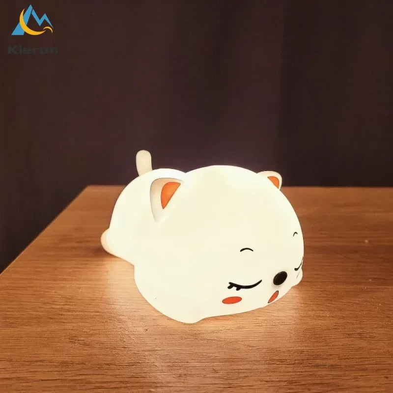 Lovely Cat USB Rechargeable Silicone LED