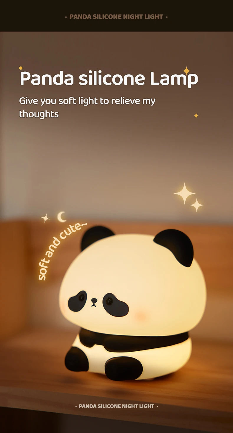 Panda LED Night Light Cute Silicone