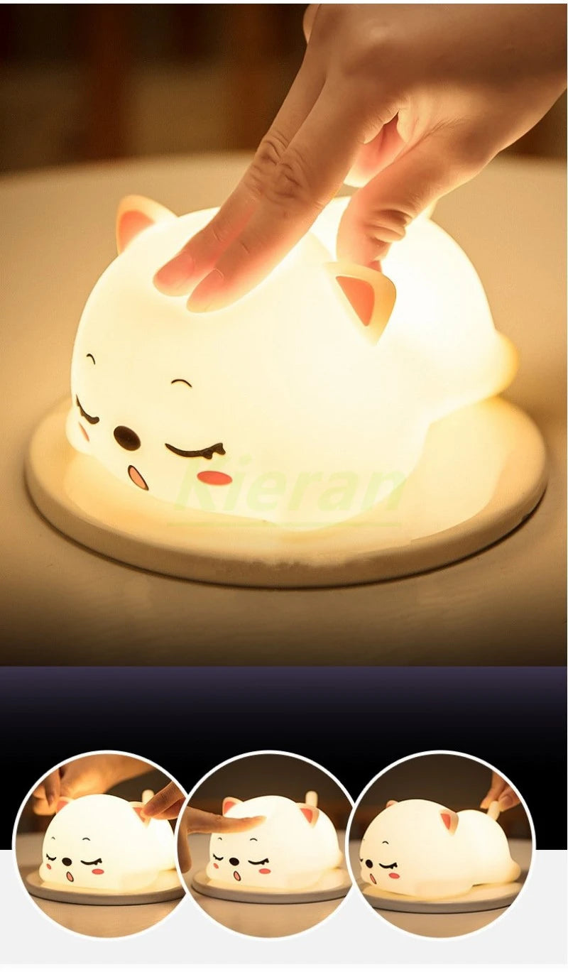 Lovely Cat USB Rechargeable Silicone LED