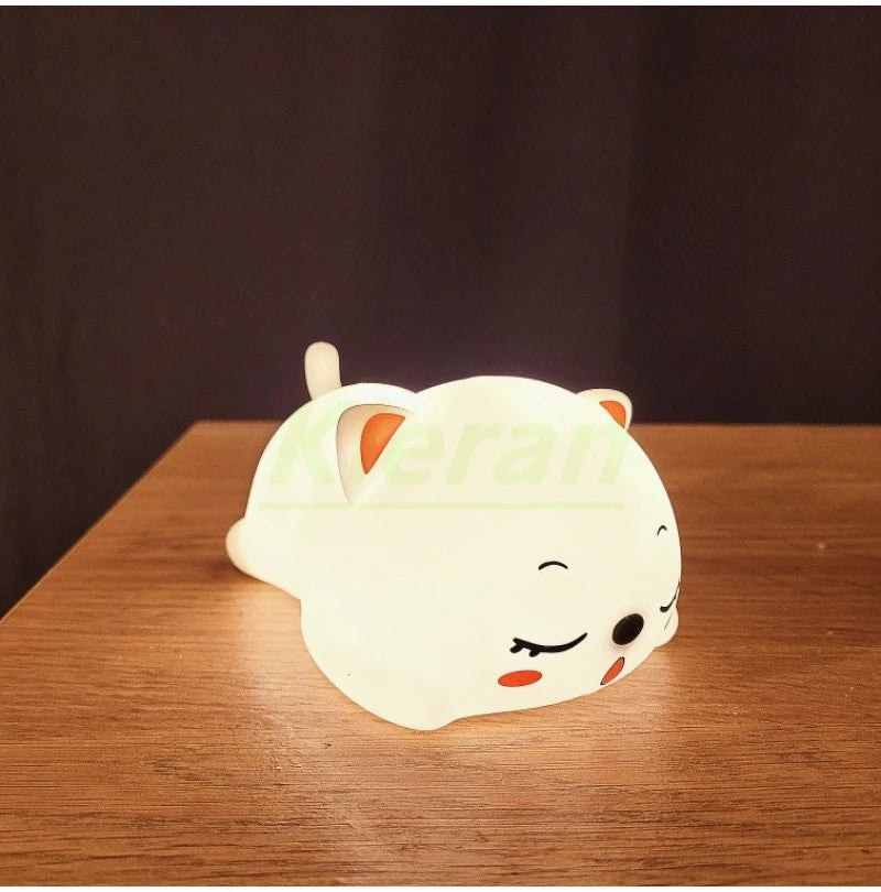 Lovely Cat USB Rechargeable Silicone LED