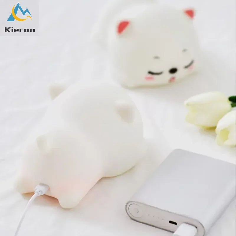 Lovely Cat USB Rechargeable Silicone LED