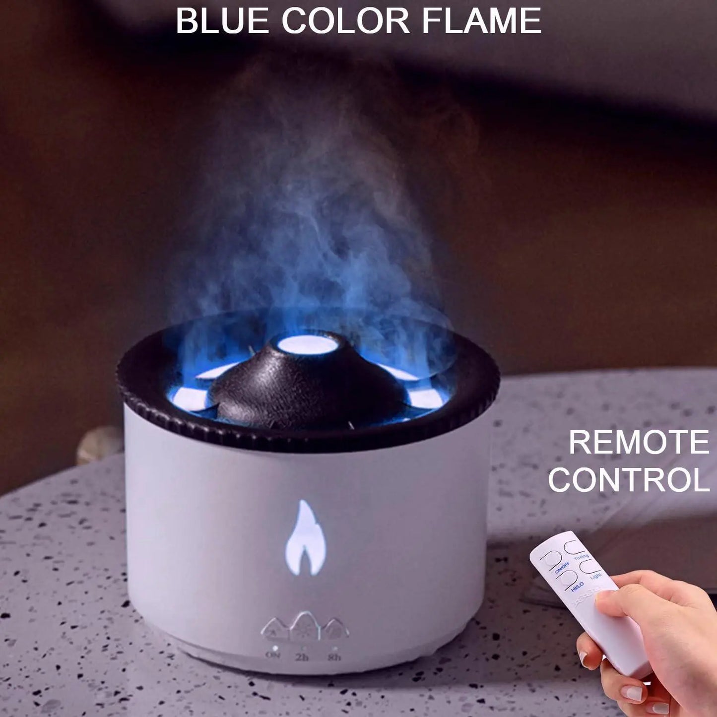 Volcano Diffuser for Essential Oils Aromatherapy Humidifier Auto Shut Off White